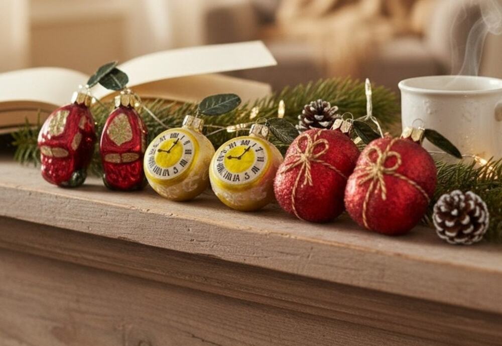 Christborn Mouth Blown Glass Christmas Ornaments Hand Painted Bavaria Set of 6